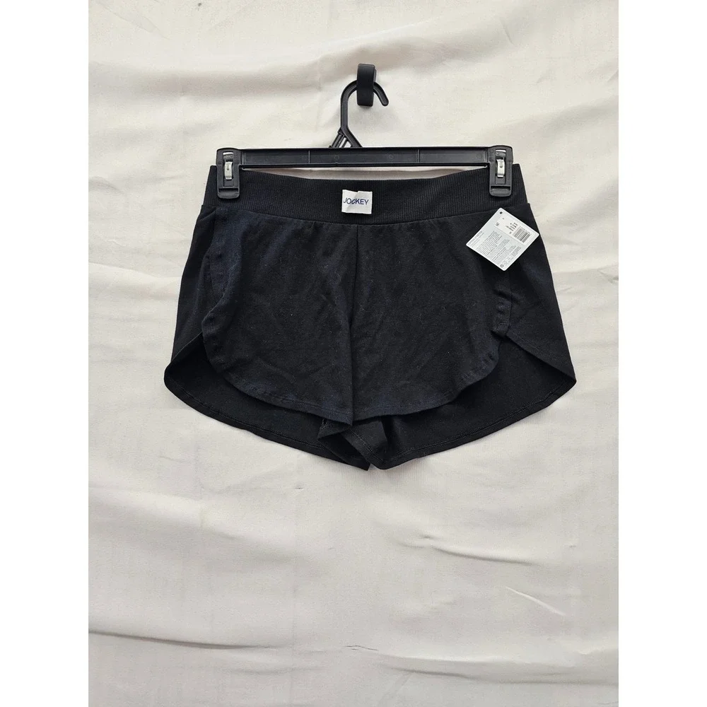 Jockey Womens Athletic Shorts Black Cotton Blend Workout Size Small